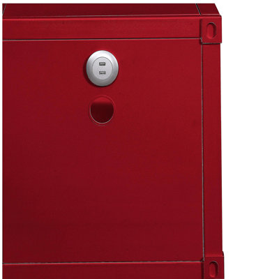 Red Nightstand with Open Shelf