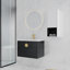 Meuble-lavabo mural 28 po avec lavabo en céramique et armoire latérale, portes à fermeture douce 28 po