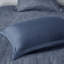 Navy King Printed Seersucker Comforter 7 Piece Cozy Bedding Stylish Pillows