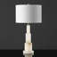 Lampe de table en nickel / blanc 28 po Chlori