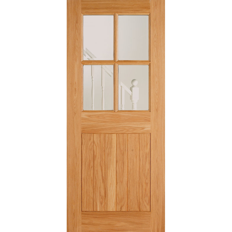 Cottage 4L Glazed Oak External Door, 2032mm H x 813mm W x 44mm D