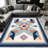 Southwest Kilim Blue carpet-easy to clean, machine-washable, soft and comfortable; suitable for door mats, kitchens, living rooms, bedrooms, corridors, and laundry areas. Easy to clean, durable carpet for home decoration.-129204120