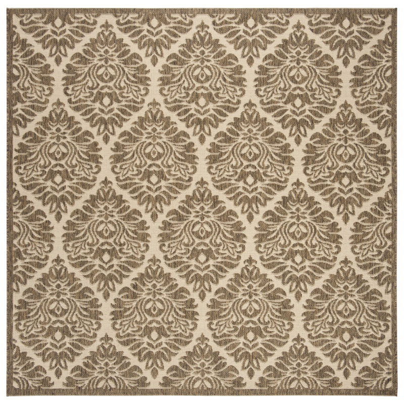 Emmanuel Performance Damask Indoor/Outdoor Area Rug, Square 6'7"