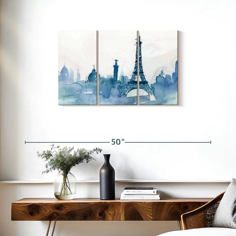 Rorry Ocean Blue Paris, 20" H x 33" W