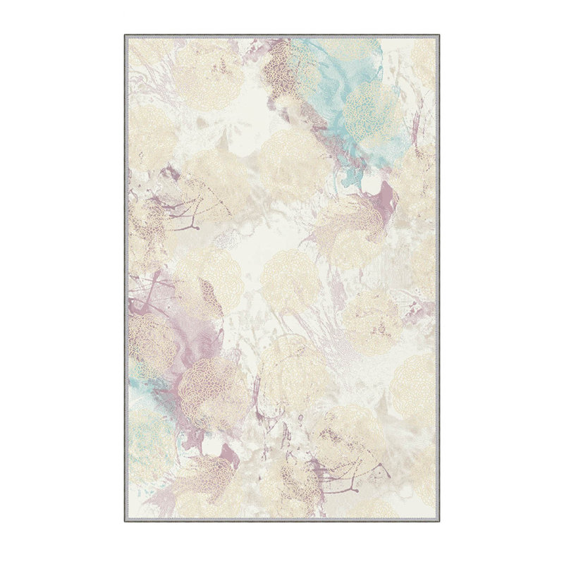 Stylish Woven Carpet (3.9 x 4.0 ft), 100% Polyester, Pile Height: 0.3 in | Antibacterial & Non-Slip Underside, 3D Digital Printing | Machine Washable, Perfect for Home Décor, Living Room & Bedroom Use