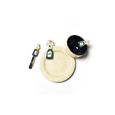Champagne Embellishment Plate, Bowl and Spreader Set