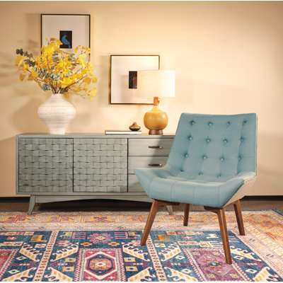 Hummel 28" Wide Tufted Polyester Side Chair by George Oliver