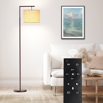 Nylene 64" Arc/Arched Floor Lamp with Remote Control and Bulb Included