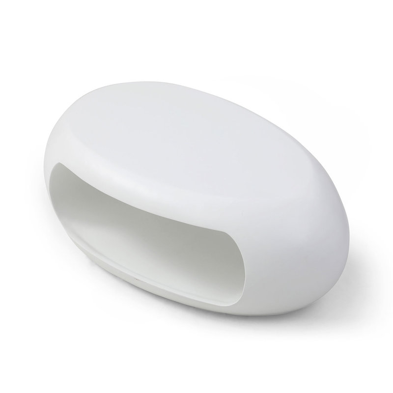 39.37'' Oval Coffee Table, White, 17.32" H x 39.37" L x 21.25" W