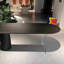 Solid wood and acrylic dining table-109894699