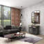 Armoire de rangement à 1 porte et 3 tiroirs gris en métal gris avec chiffres et texte