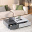 Table basse noire et blanche avec deux compartiments de rangement au look moderne-1495634386