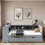 Lit plateforme simple en bois avec tablettes de rangement-2020578866-2020578867
