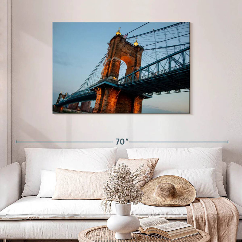 Lilie Illuminated Roebling Bridge, 30" H x 45" W