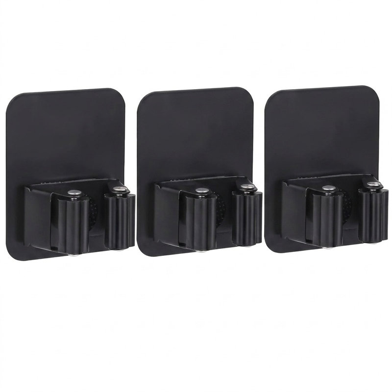 3-Pack Stainless Steel Self-Adhesive Mop & Broom Wall Holders