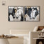 «Kintsugi Horses Duet», ensemble de décorations murales Boho par Art Remedy, cadre noir, 16 x 16