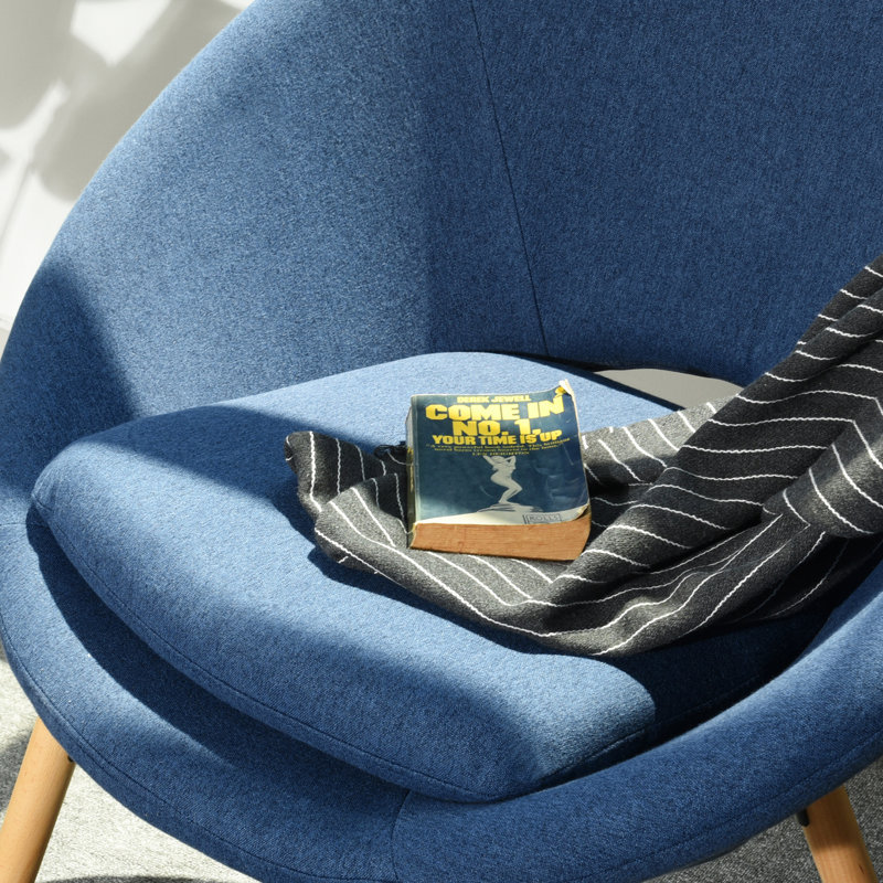 Arkyn Upholstered Barrel Chair, Blue