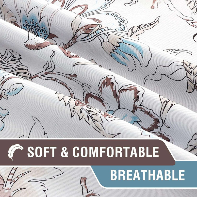 Blackout Curtains 2 Panels Set Floral Print Curtain Drapes for Living Room Thermal Insulated Grommet Window Curtains for Bedroom