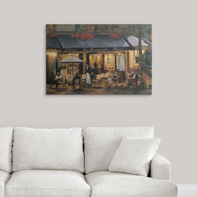 «La Brasserie» par Marilyn Hageman - impression, H 24 po x l 36 po x P 1,5 po, Toile