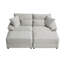 Ensemble de méridienne double avec repose-pieds réversible en velours côtelé doux, repose-pieds de rangement, port USB, siège / table multifonctionnel (coussin convertible à convertir), pour le salon-752219324