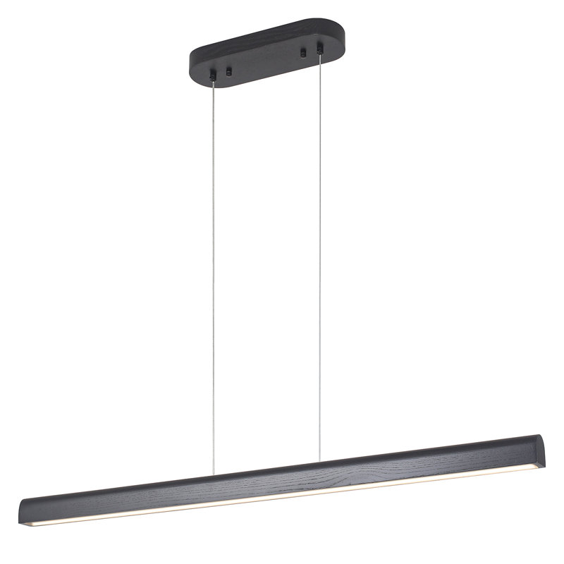 Rolde 1 - Light LED Kitchen Island Pendant, 70.87" H x 39.37" W x 4.64" D, Black