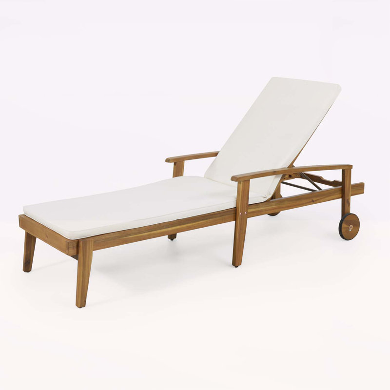 Chaise longue en bois exquis pour une détente et un style ultimes, Teck