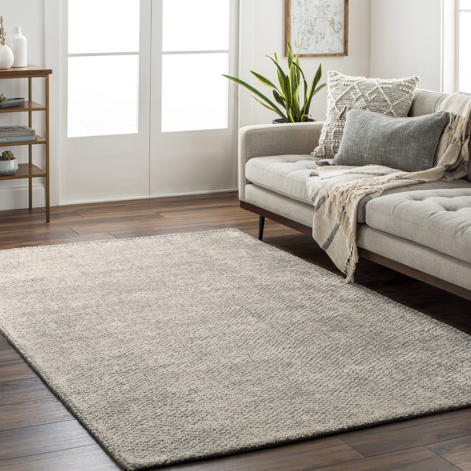 Alba Hand-Loomed Slate Rug, Rectangle 2' x 3'