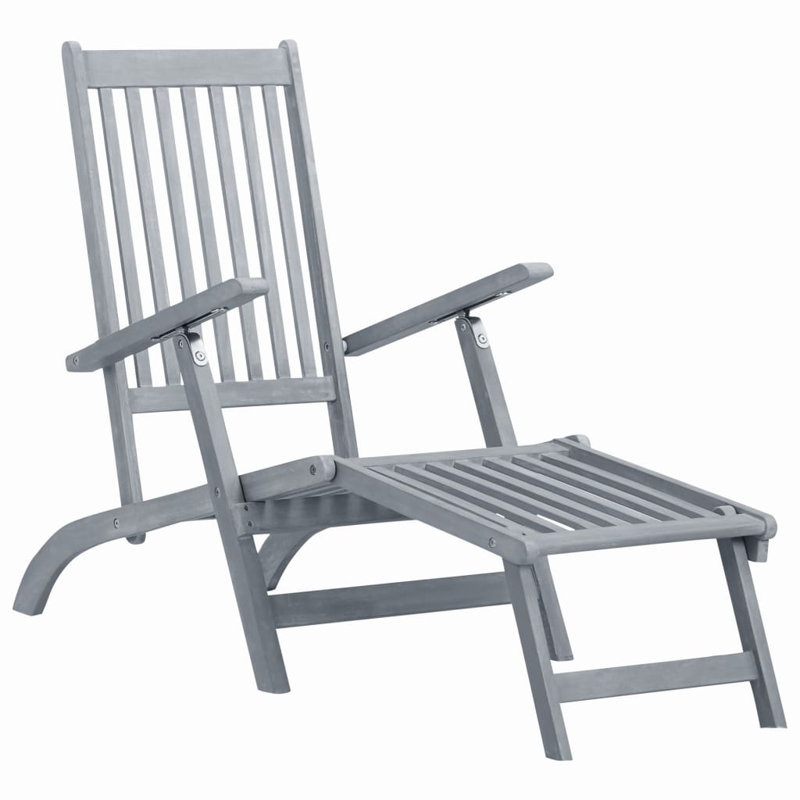 Abello 167cm Long Reclining Acacia Single Chaise