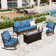 5-Person Sofa Seating Group With Rocking Lounge Chairs & Fire Pit Table