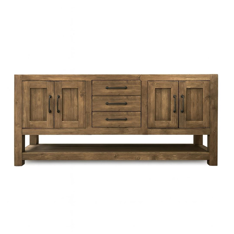 Handmade Solid Wood Bathroom Vanity With Dual Sink