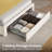 Bed Frame with 4 Storage Drawers and LED Lights, Upholstered Bed with Headboard and Charging Station-1327854150-1327854145