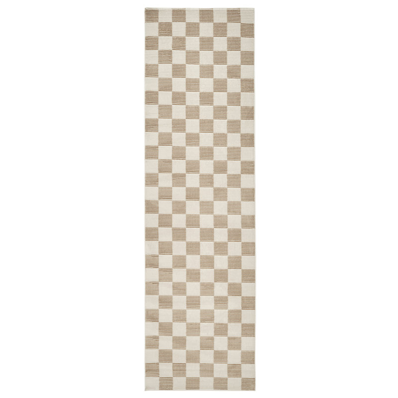 Gambit Washable Rug, Runner 2'7" x 12'2", Bone Beige