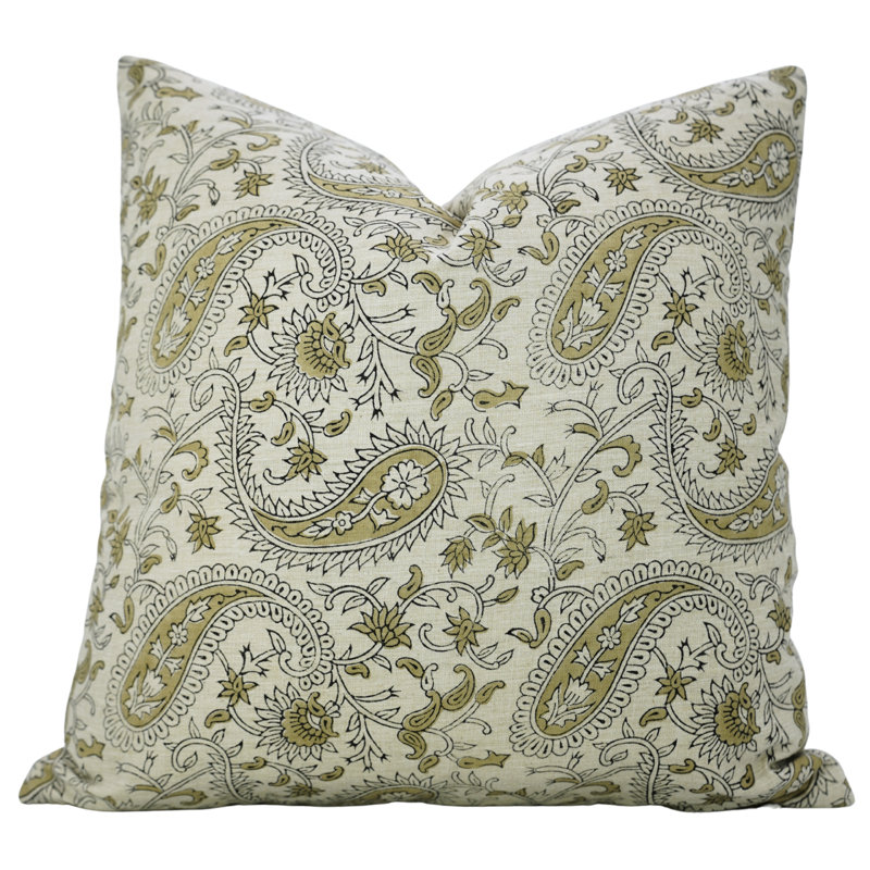 Housse de coussin Fab divine - taie d'oreiller artisanale à imprimé bloc, Kiara, vert, Rectangle H 20 po x l 12 po