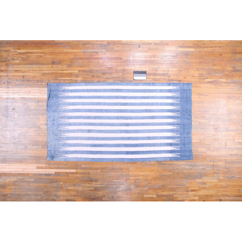 Charming Antique Dhurrie Striped Rug from India