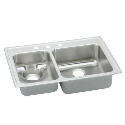 Gourmet 33" x 22" Double Basin Drop-In Kitchen Sink