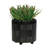 S/2 6/8" TEXTURED PLANTERS, SHINY BLACK