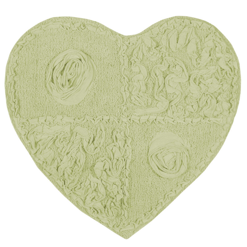 Schoenberger Heart Shape Bath Rug 25"x25", Green