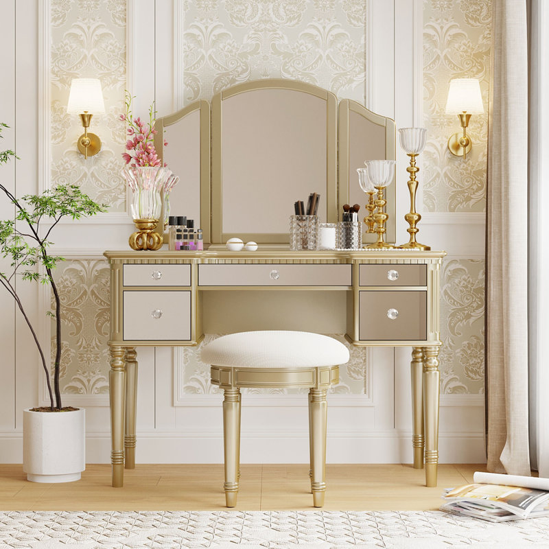 Commode 5 tiroirs avec miroir Irra