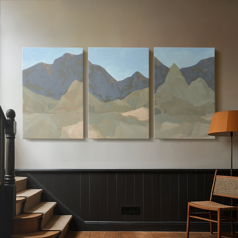 Saddle Mountain I - Toile tendue avec châssis sur mesure - 3 pièces, H 48 po x l 96 po