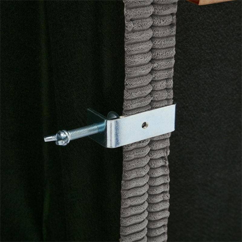 Fauteuil en velours côtelé Yalisa, Velours côtelé gris pâle