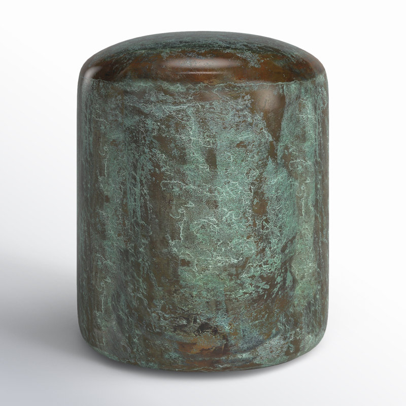 Kiersten Steel Top End Table, Green Patina