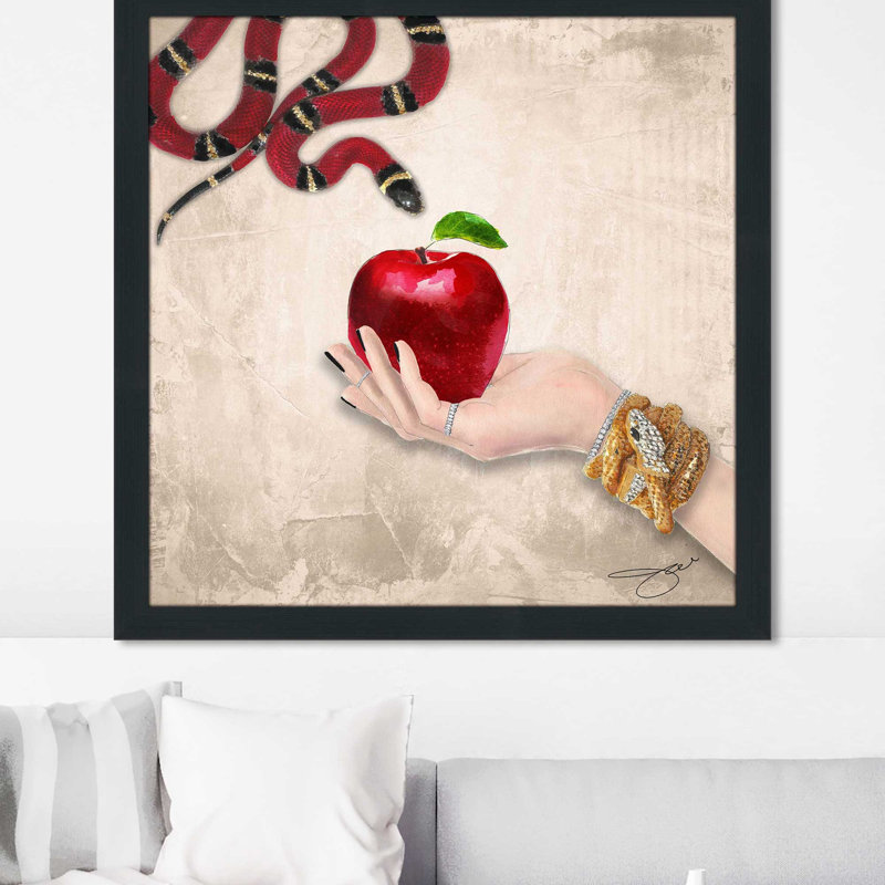 «Eve's Apple (Square)» par Jodi - impression, H 31,5 po x l 31,5 po x P 1 po, Cadre espresso