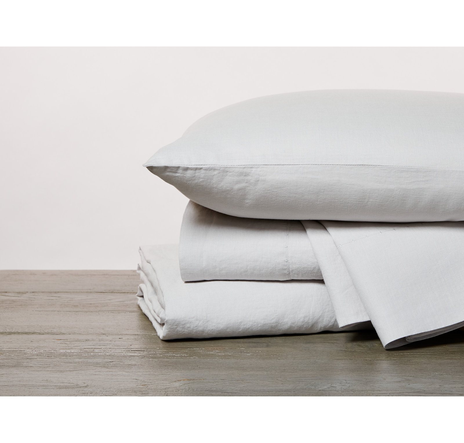 Organic Relaxed Linen Belgian Flax Linen, King Pillowcase, Fog