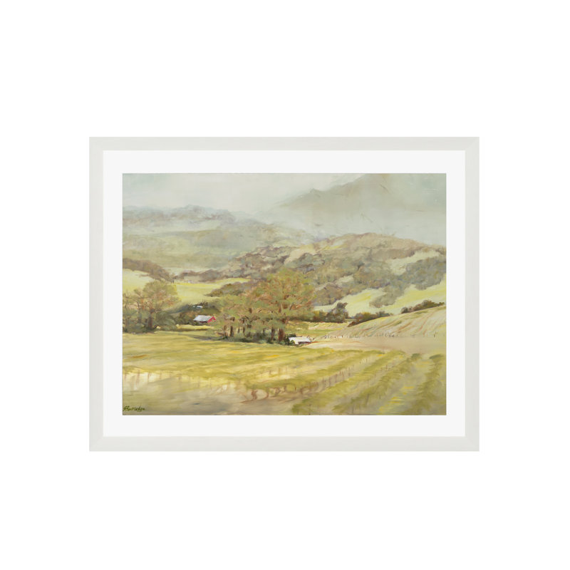 Spring Vineyard Painting by Silvia Rutledge, White, 20"H x 30"W