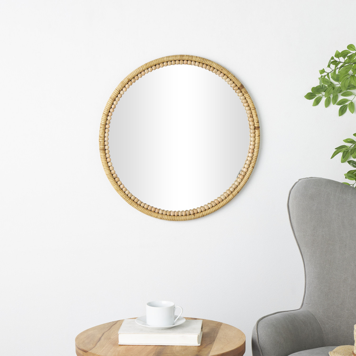 Marilou Bamboo / Rattan Wall Mirror, Round