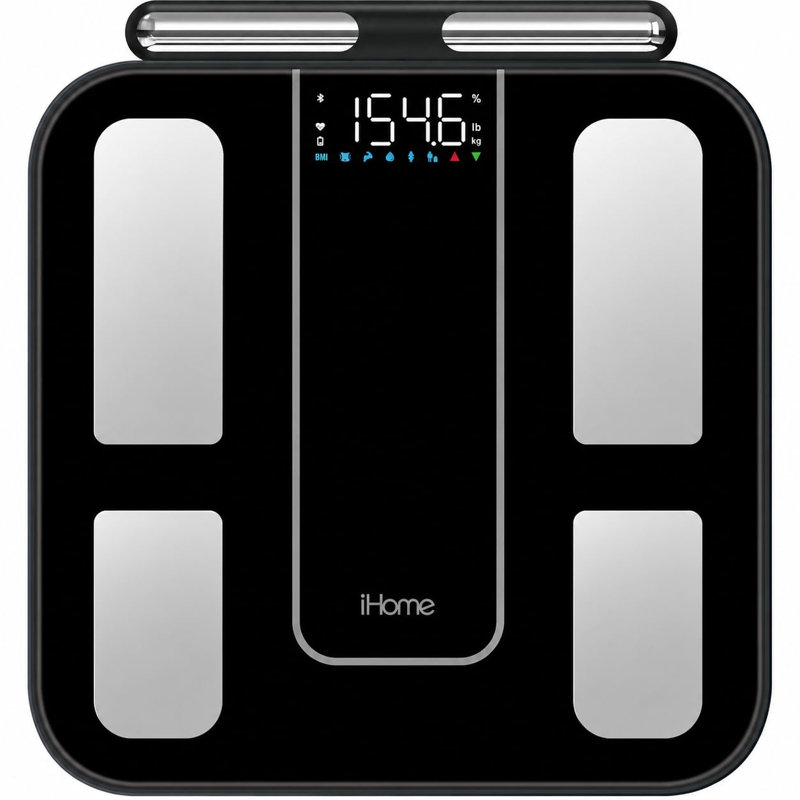 iHome 8 Electrode Smart Scale — Body Composition, 56 Metrics, Bluetooth