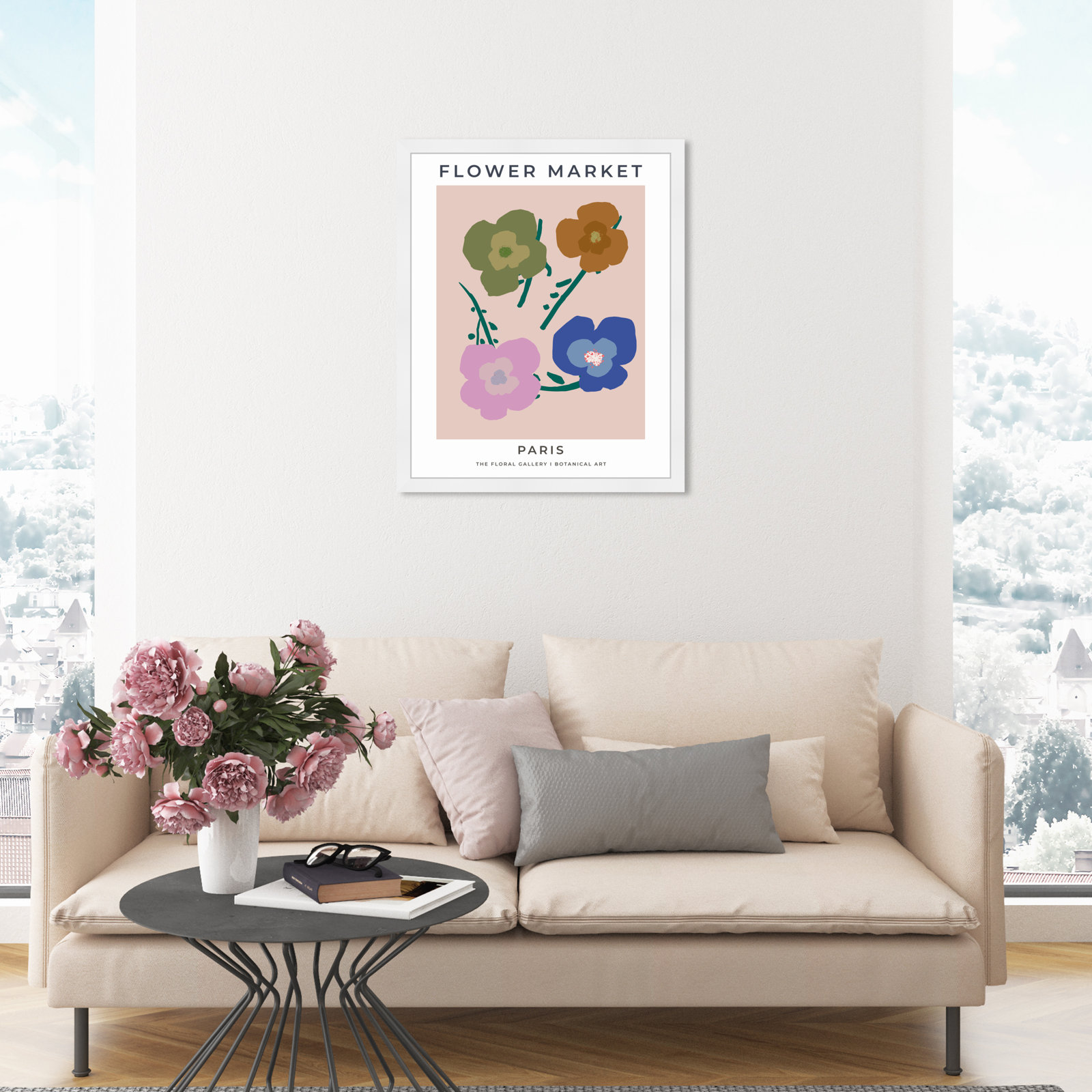 Paris Flower Market by Oliver Gal, White, 26" H x 22" W