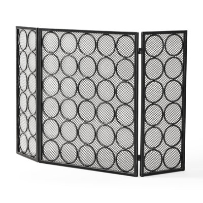 No Assembly Iron Fire Screen - Your Space From Embers Stylish Foldable In Add Charm To Fireplace