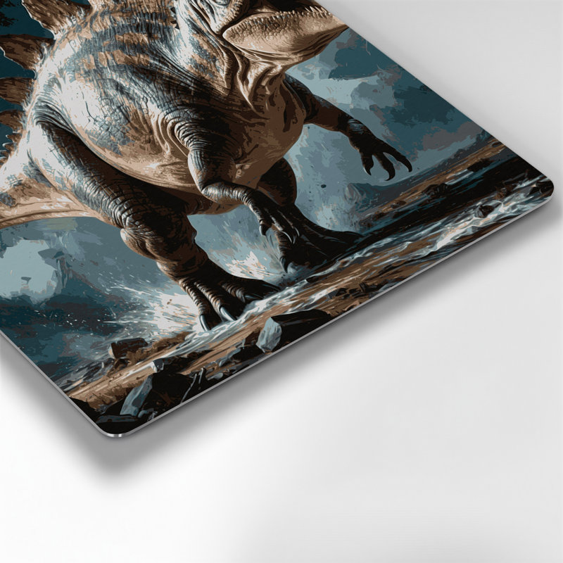 «Dinosaur Spinosaurus», art mural en métal noir, H 16 po x l 16 po