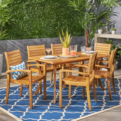 Elifsu 7 Piece Dining Set -  Red Barrel StudioÂ®, 296612B1C38B40BC9C5C34B3E7F8F3C1